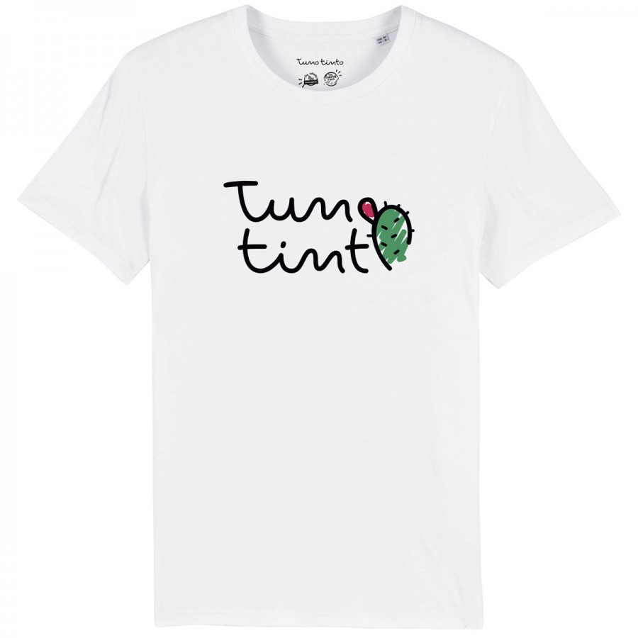 Camiseta blanca tuno tinto