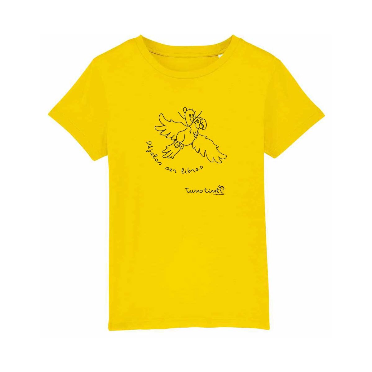 Camiseta menudo amarilla DÉJALOS SER LIBRES Tuno Tinto. NI PICA NI TIÑE